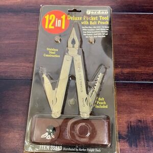 Vintage Gordon Multi Tool Stainless Steele 12-in-1 Deluxe Pocket Tool Pouch